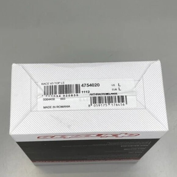 NEW ALPINESTARS T-Shirt Top Anthracite/Melange Gray Size L Race V3 Long Sleeve - Picture 2 of 13